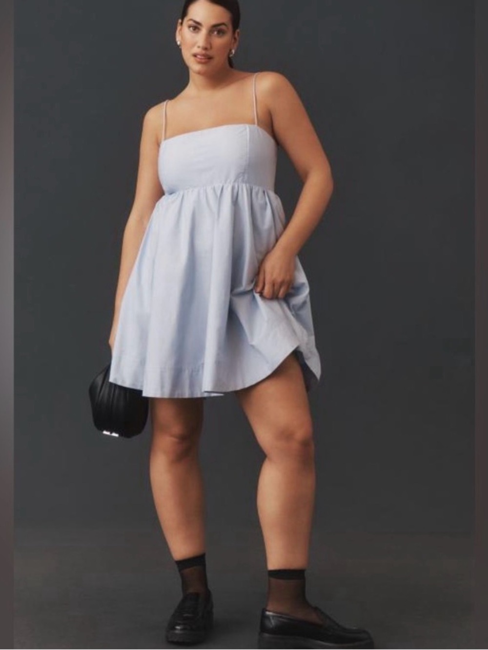 Maeve Light Blue Spaghetti Strap Mini Dress